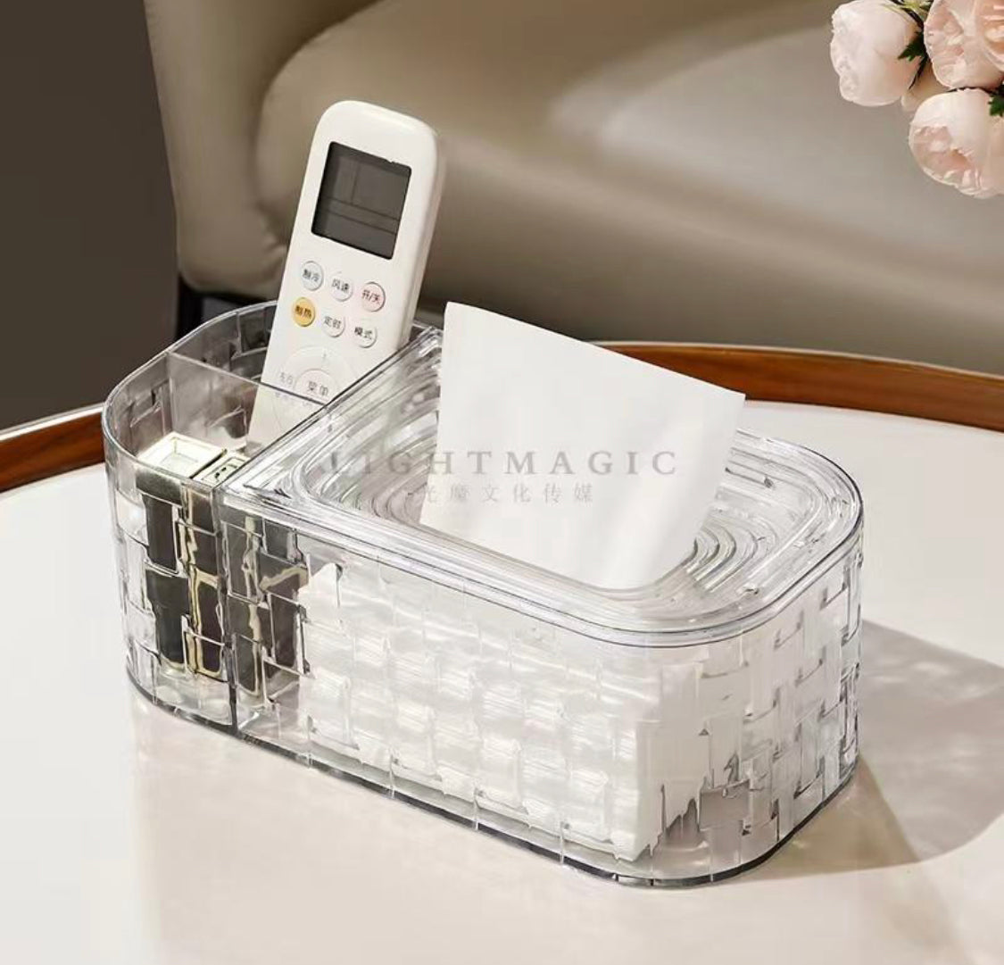 Glacier Pattern Tissue Box With Remote Holder, Large Capacity Paper Dispenser, Living Room Tissue Storage Box Glacier Pattern Tissue Box With Remote Holder, Large Capacity Paper Dispenser, Living Room Tissue Storage Box
